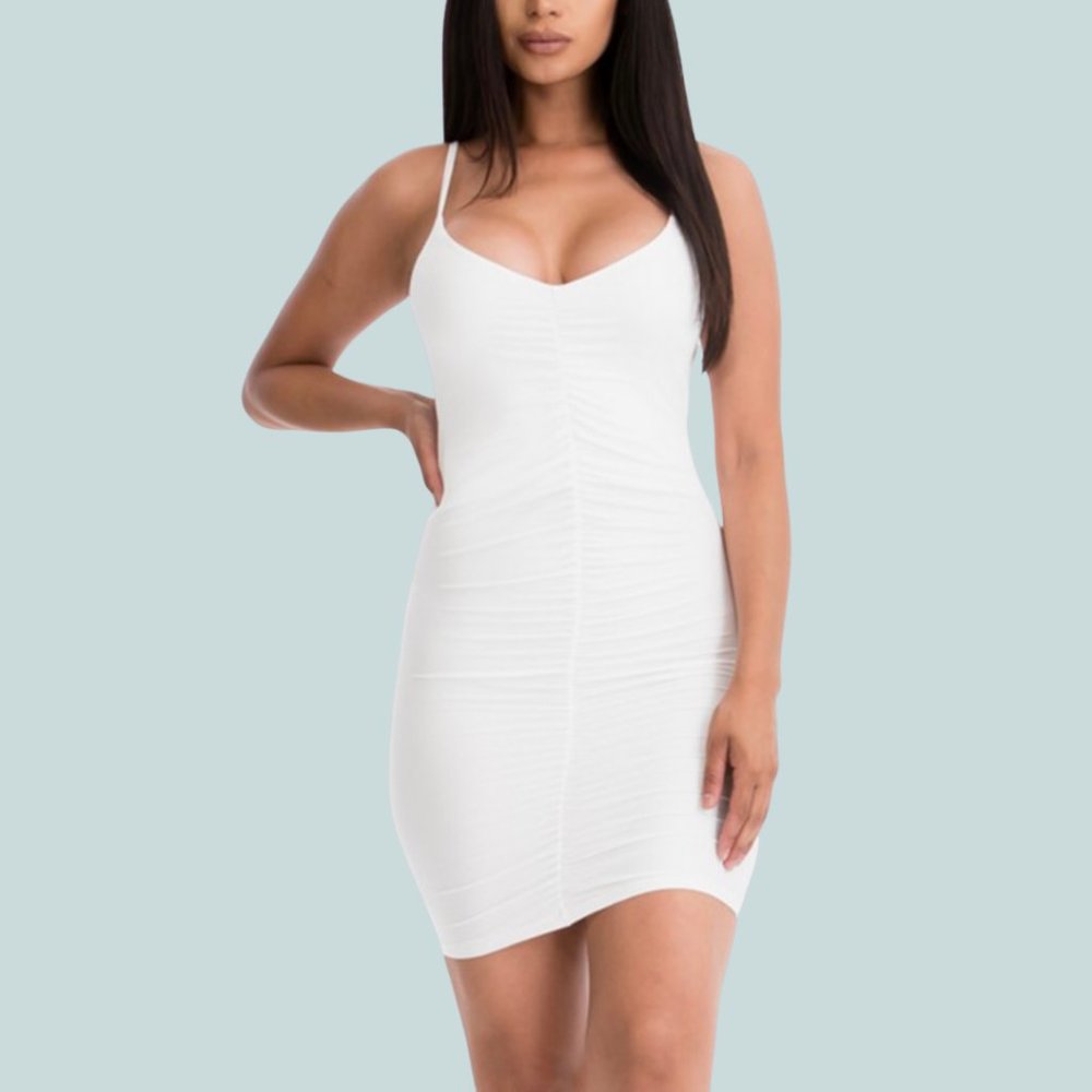Havana Mini Dress- (WHITE)